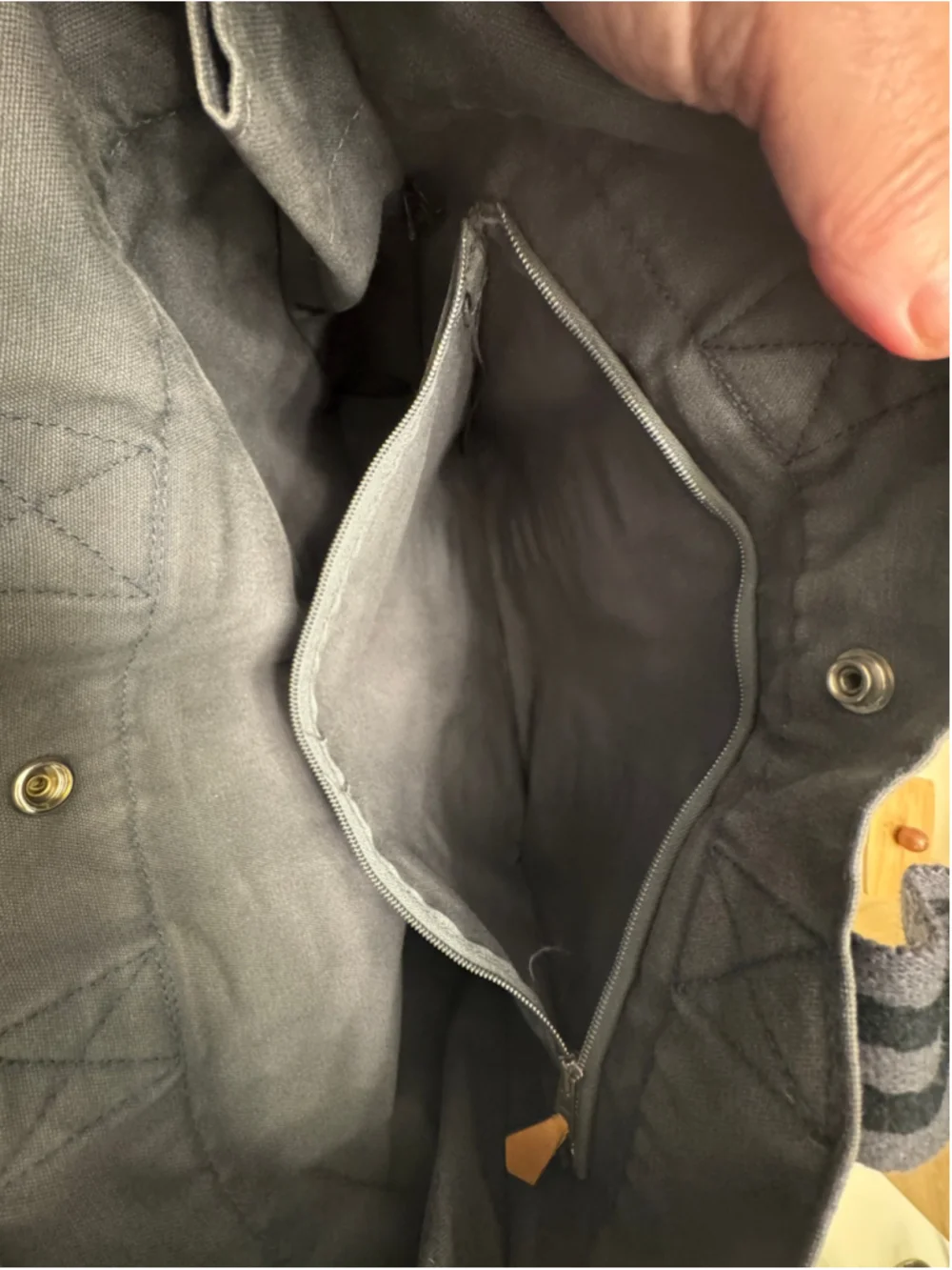 Hermès Fourre-Tout Canvas Tote Bag, Grey and Black Vintage
